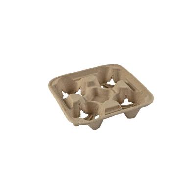 Moulded Pulp Cup Carrier 4 Cavity
